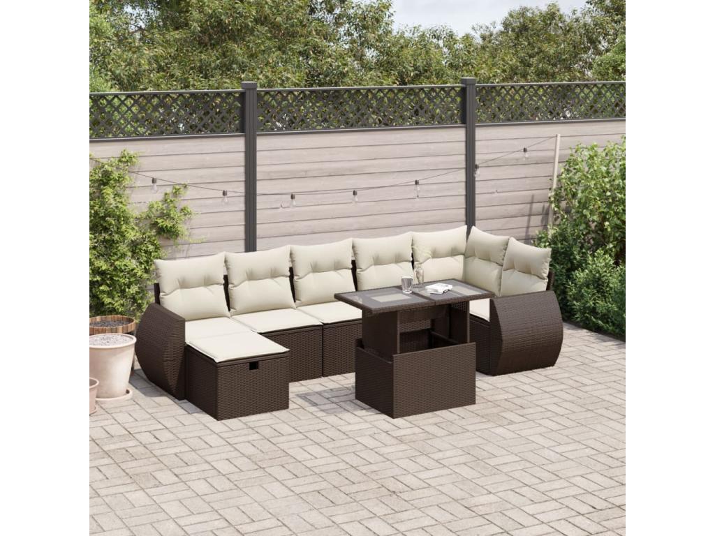 Brown Woven Resin Wicker Outdoor Furniture Set - dlz1766584105884