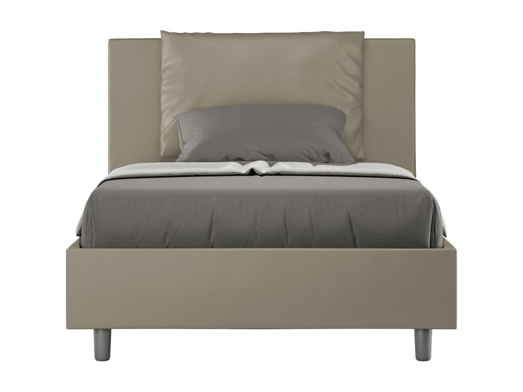 Brown Faux Leather Bed, 120 x 210 cm