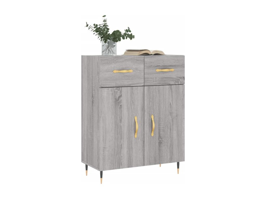 Gray Engineered Wood Sideboard, 69.5 x 34 x 90 cm