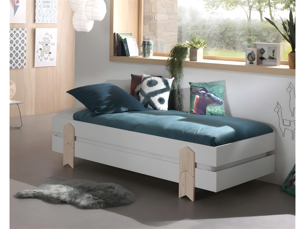 White Bed, 90 x 200 cm - dlz1766584094200