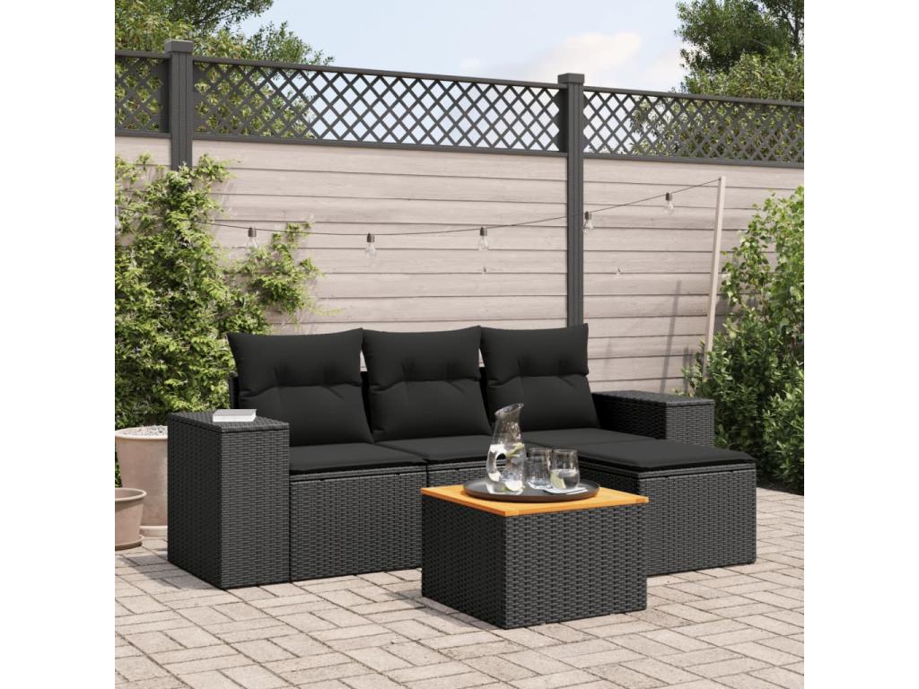 Black Woven Resin Wicker Outdoor Furniture Set - dlz1766583559851