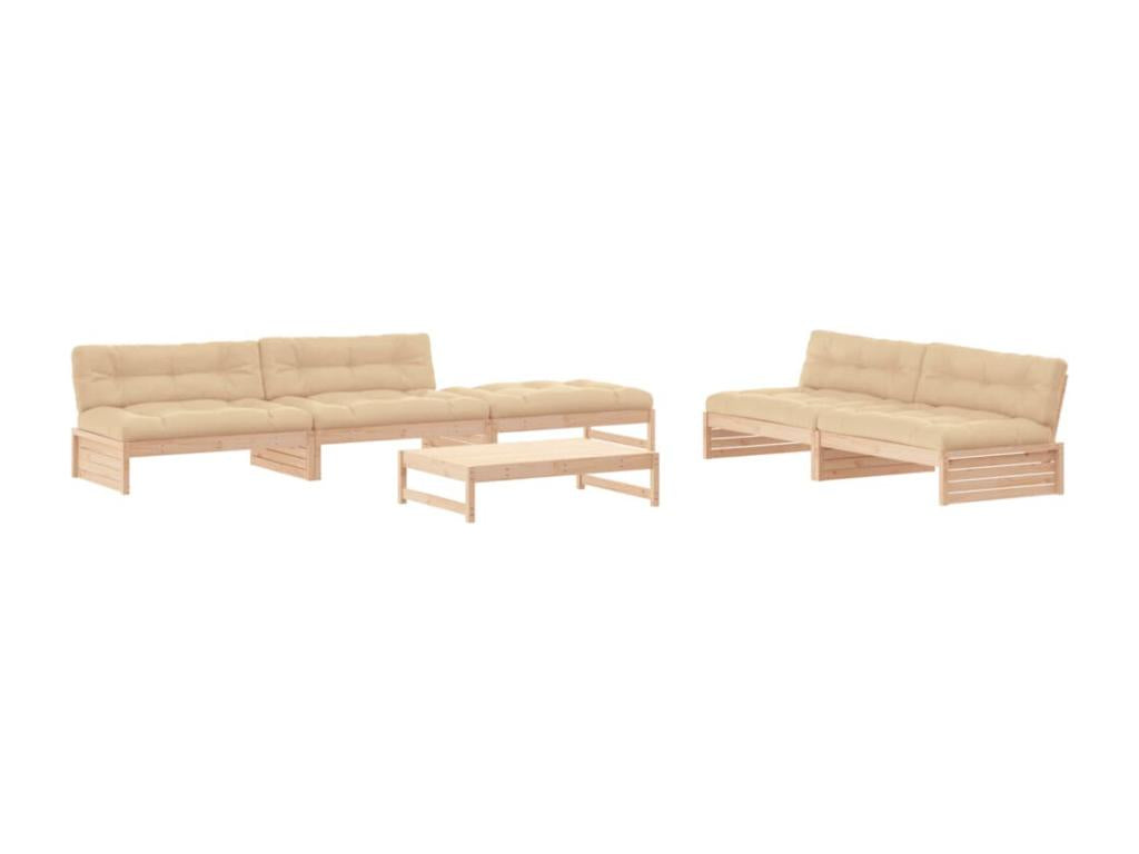 Brown Solid Wood Outdoor Furniture Set
