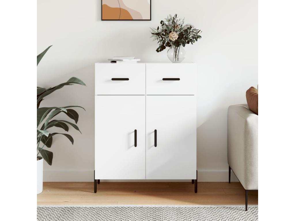White Engineered Wood Sideboard, 69.5 x 34 x 90 cm