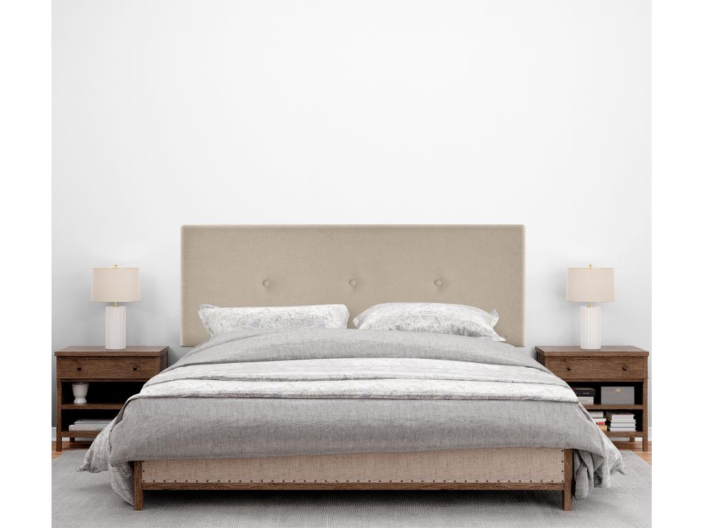 Beige Fabric Bed, 160 x 50 cm