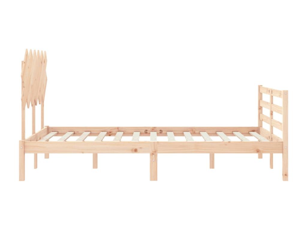 Natural Solid Wood Bed Frame, 120 x 200 cm