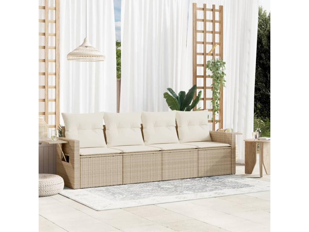 Beige Woven Resin Wicker Outdoor Furniture Set - dlz1766584089696