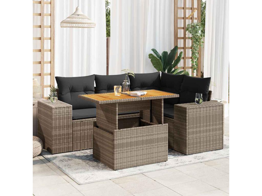 Gray Woven Resin Wicker Outdoor Furniture Set - dlz1766583150589