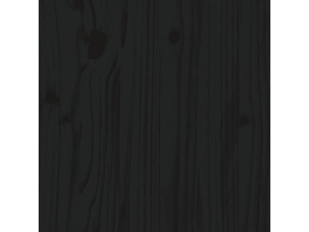 Black Pine Wood Bed Frame, 200 x 200 cm