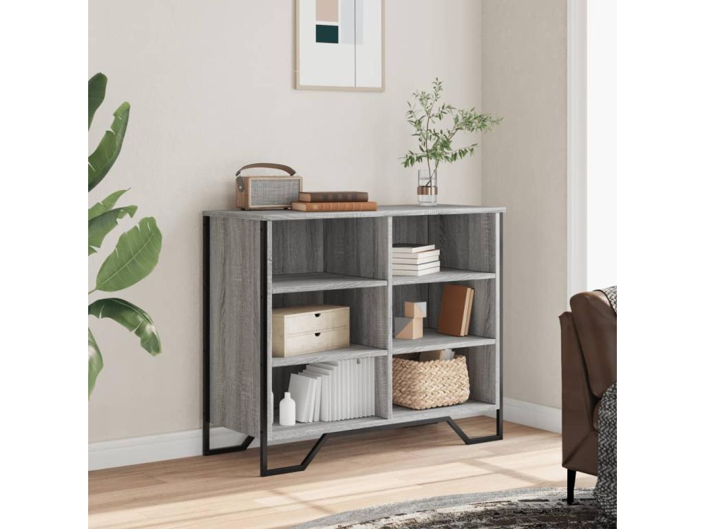 Gray Engineered Wood Sideboard, 91 x 35.5 x 74.5 cm