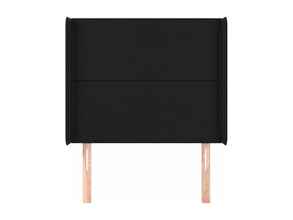Black Faux Leather Bed, 93 x 16 x 118 cm