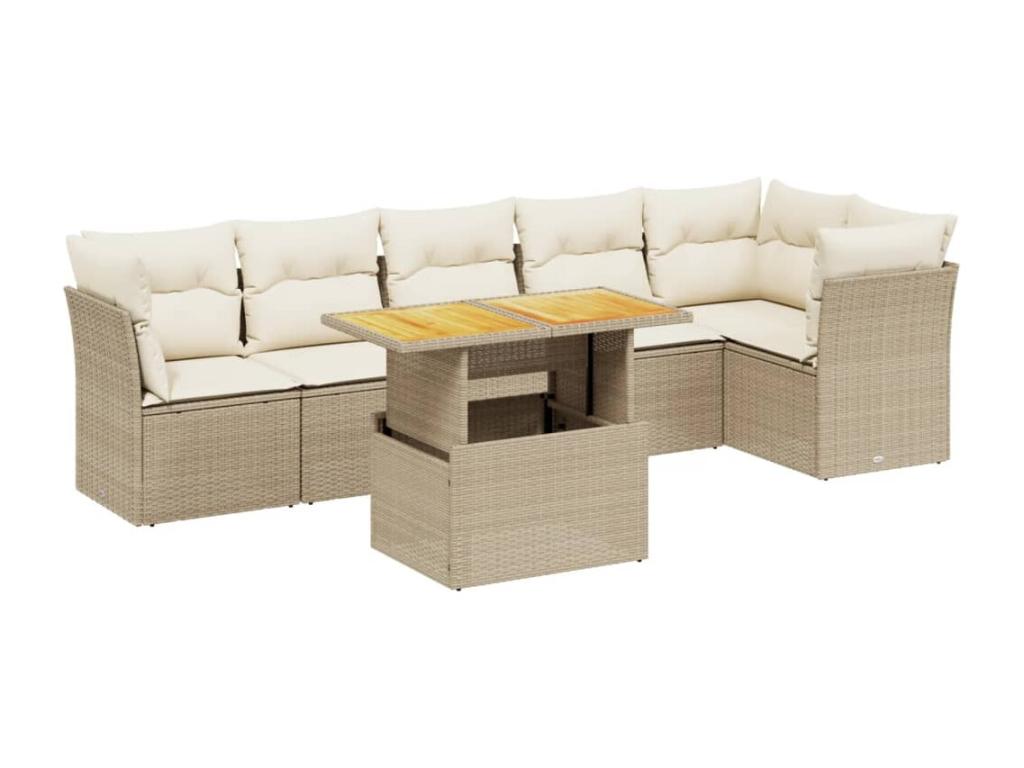 Beige Woven Resin Wicker Outdoor Furniture Set - dlz1766583236059