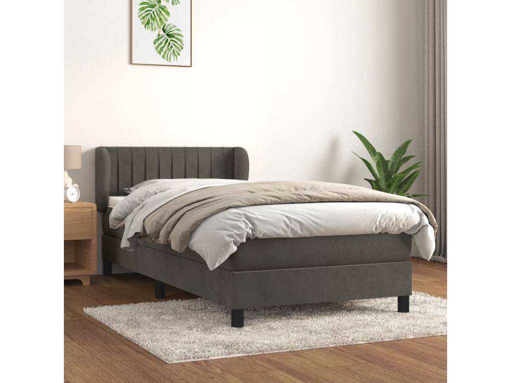 Gray Velvet Mattress, 80 x 200 cm