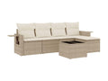 Beige Woven Resin Wicker Outdoor Furniture Set