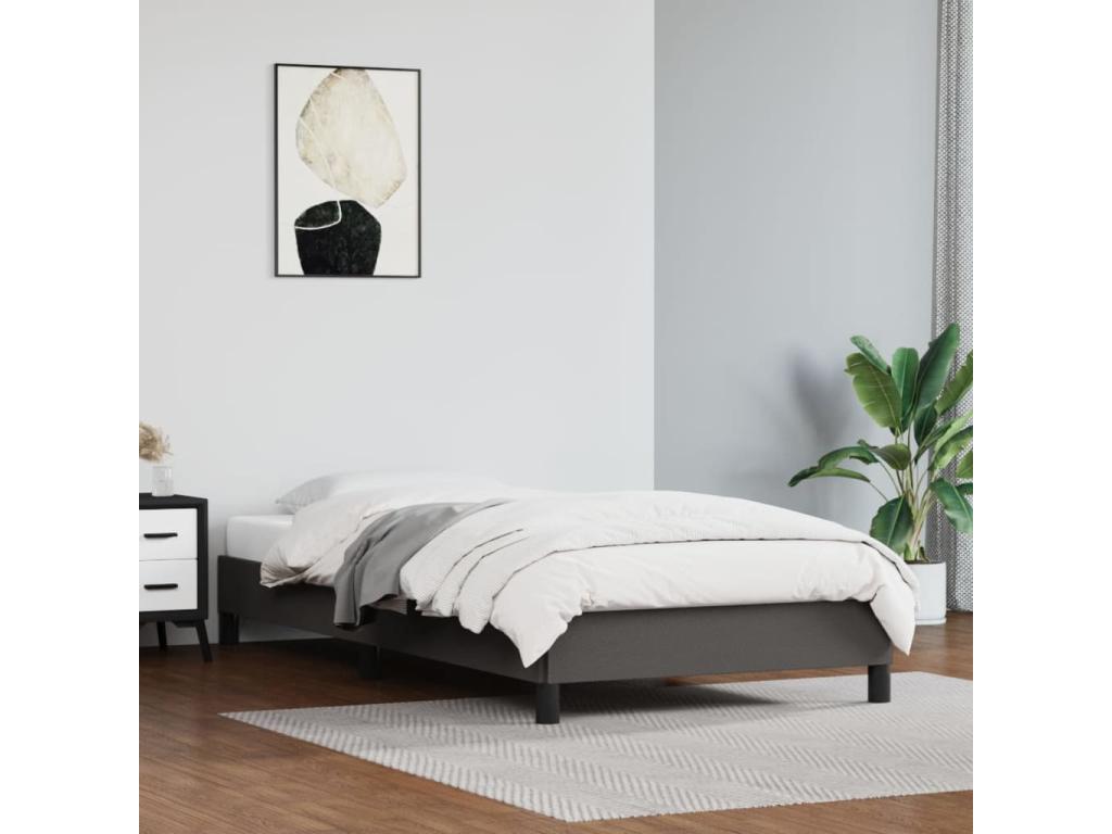 Gray Faux Leather Bed Frame, 90 x 200 cm