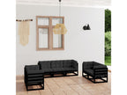 Black Pine Wood Outdoor Furniture Set