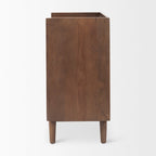 Lillie Medium Brown Solid Wood w/ Doors & Tray Top Accent Cabinet