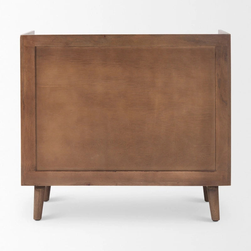 Lillie Medium Brown Solid Wood w/ Doors & Tray Top Accent Cabinet