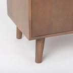 Lillie Medium Brown Solid Wood w/ Doors & Tray Top Accent Cabinet