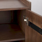Lillie Medium Brown Solid Wood w/ Doors & Tray Top Accent Cabinet