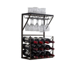 Countertop Wine Bottle & Glass Rack, Pewter/Marble