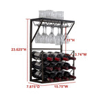 Countertop Wine Bottle & Glass Rack, Pewter/Marble