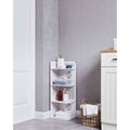 4-Tier Corner Storage Shelf Organizer for Bathroom, White