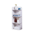 4-Tier Corner Storage Shelf Organizer for Bathroom, White