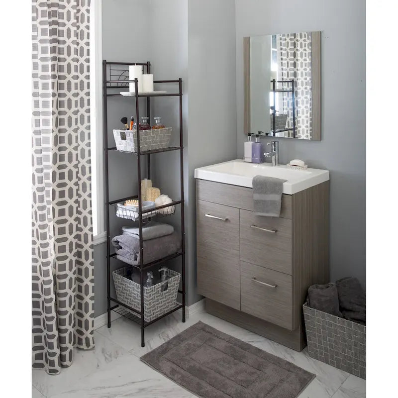 Bath Bliss 5 Tier Storage Shelf in Oil Rubbed Bronze - 13x11.6x58.7