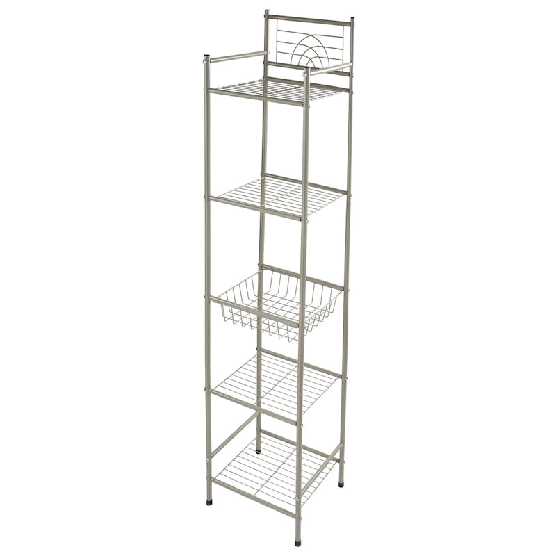 Bath Bliss 5 Tier Storage Shelf in Oil Rubbed Bronze - 13x11.6x58.7