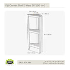 Teak Corner Shelf Fiji 36 (90cm) 3 tiers