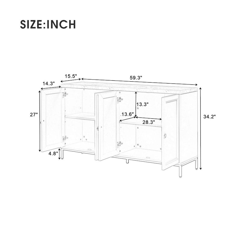 59.3 Modern Cabinet with Storage Space - N/A