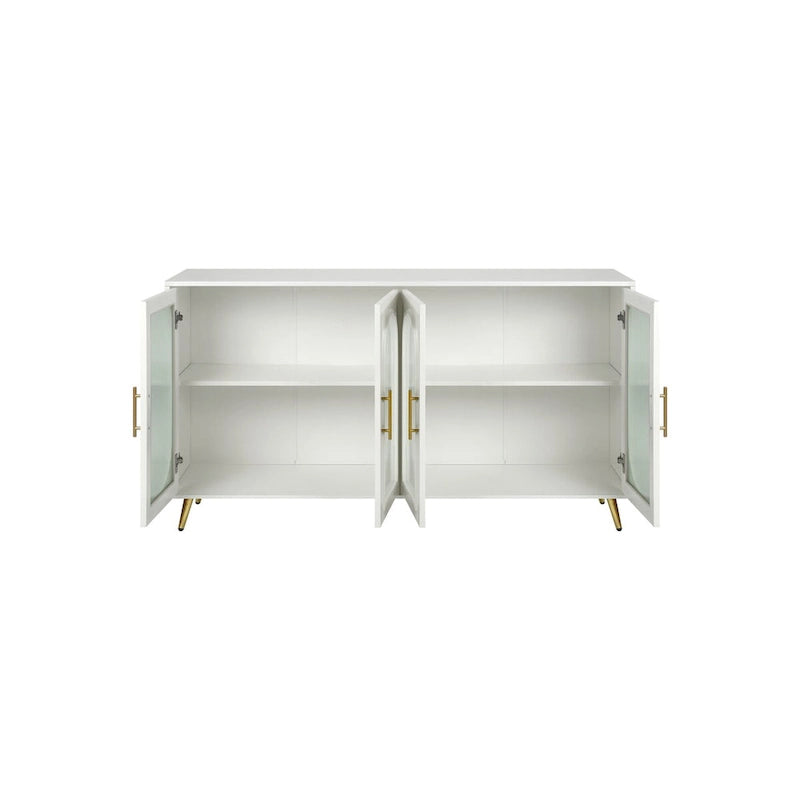 59.8 TV Stand with Storage Cabinet and Adjustable Shelves - N/A