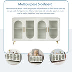 59.8 TV Stand with Storage Cabinet and Adjustable Shelves - N/A