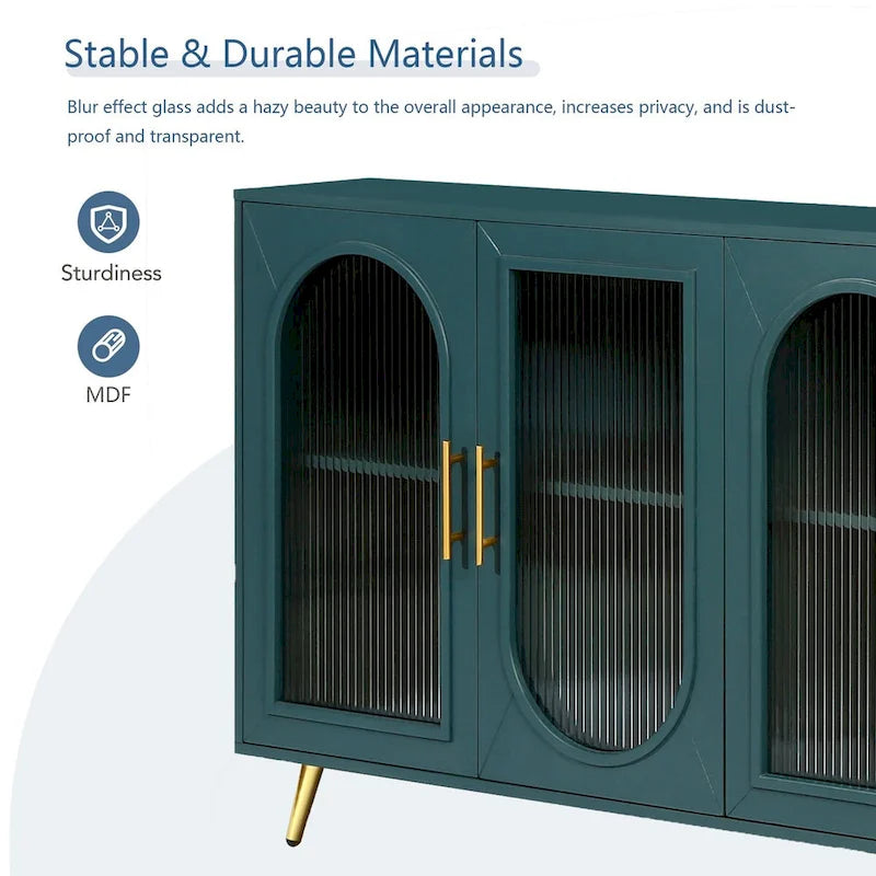 59.8 TV Stand with Storage Cabinet and Adjustable Shelves - N/A