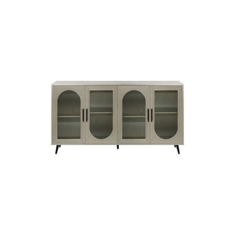 59.8 TV Stand with Storage Cabinet and Adjustable Shelves - N/A