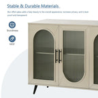 59.8 TV Stand with Storage Cabinet and Adjustable Shelves - N/A