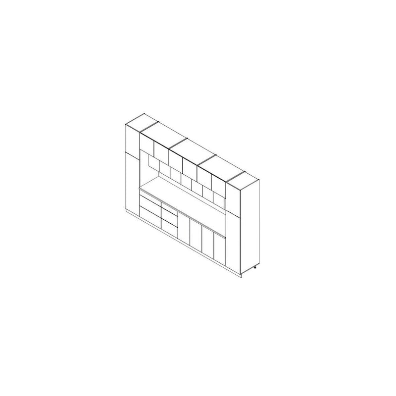 Kitchen Luxe Collection Natural Teak & Black Color Base Size 12Ft Wide - 143x24