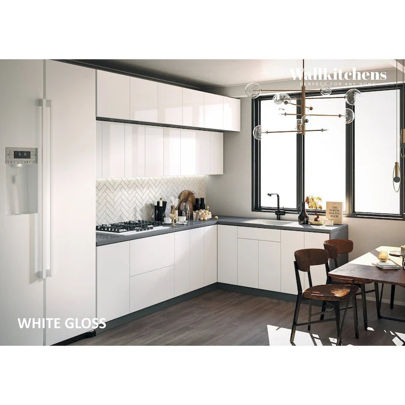 Kitchen Radiance Collection White Gloss Color Base Size 9Ft Wide - 108x85