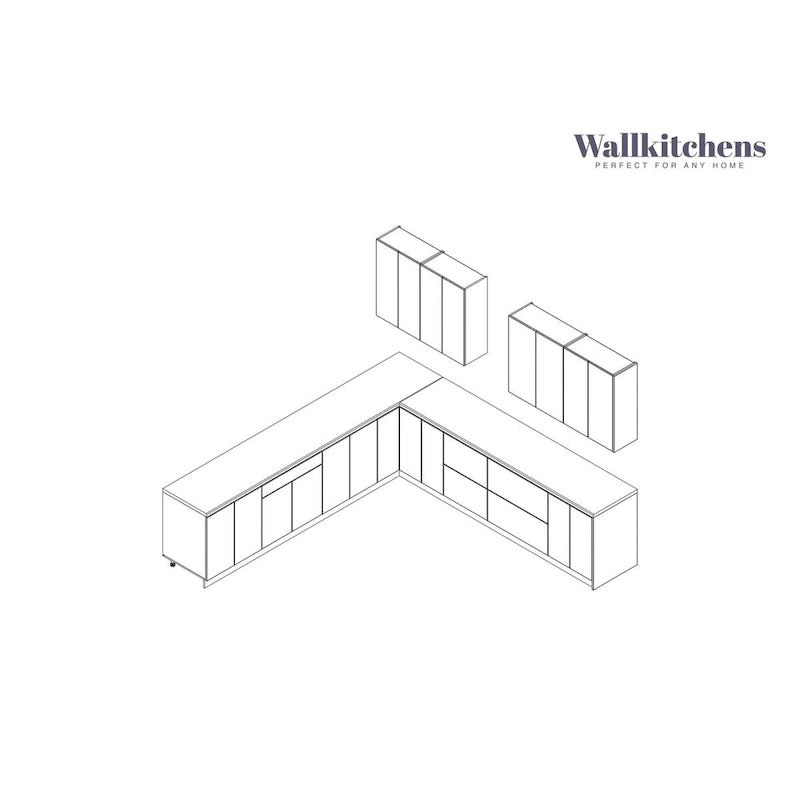 Kitchen Prodigy Collection White Gloss Color Base Size 11Ft Wide - 130x130