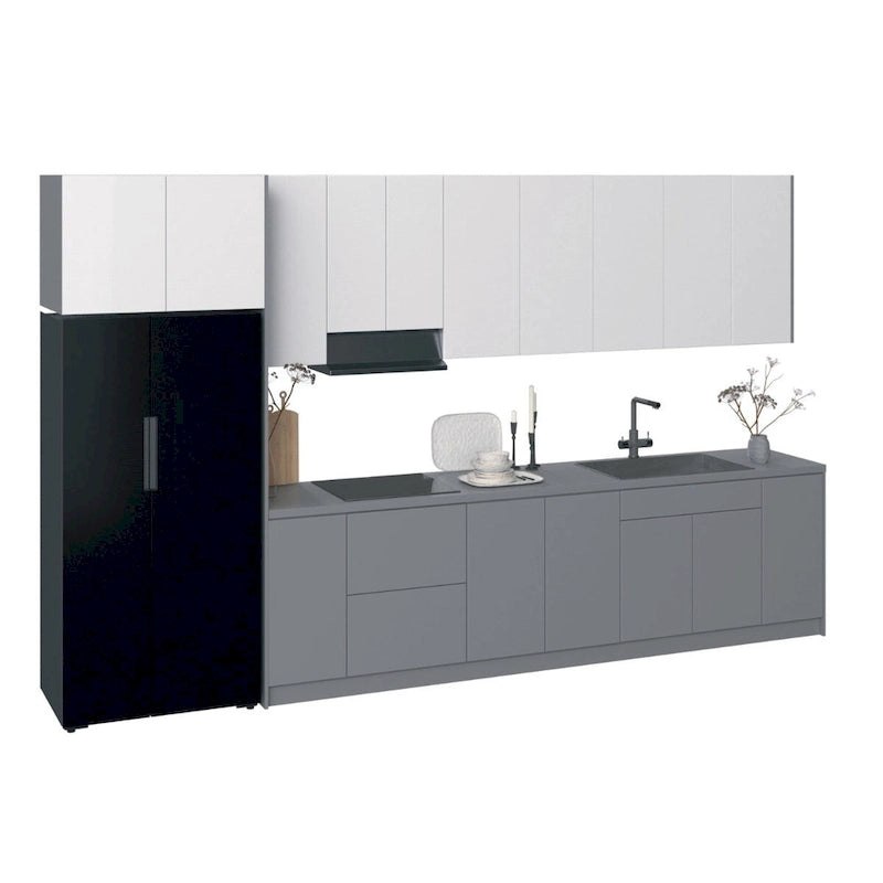 Kitchen Timeless Collection Gray & White Gloss Color Base Size 13Ft Wide - 157x24