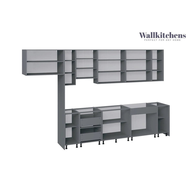 Kitchen Timeless Collection Gray & White Gloss Color Base Size 13Ft Wide - 157x24