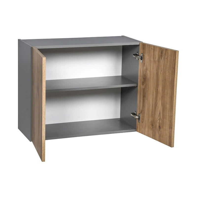 24 x 24 Wall Cabinet-Double Door-Grey - 24 x 24 x 12