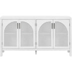 Large Storage Space Sideboard with Artificial Rattan Door - N/A