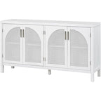 Large Storage Space Sideboard with Artificial Rattan Door - N/A