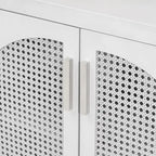 Large Storage Space Sideboard with Artificial Rattan Door - N/A
