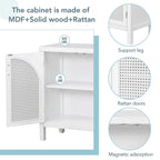 Large Storage Space Sideboard with Artificial Rattan Door - N/A