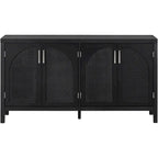 Large Storage Space Sideboard with Artificial Rattan Door - N/A