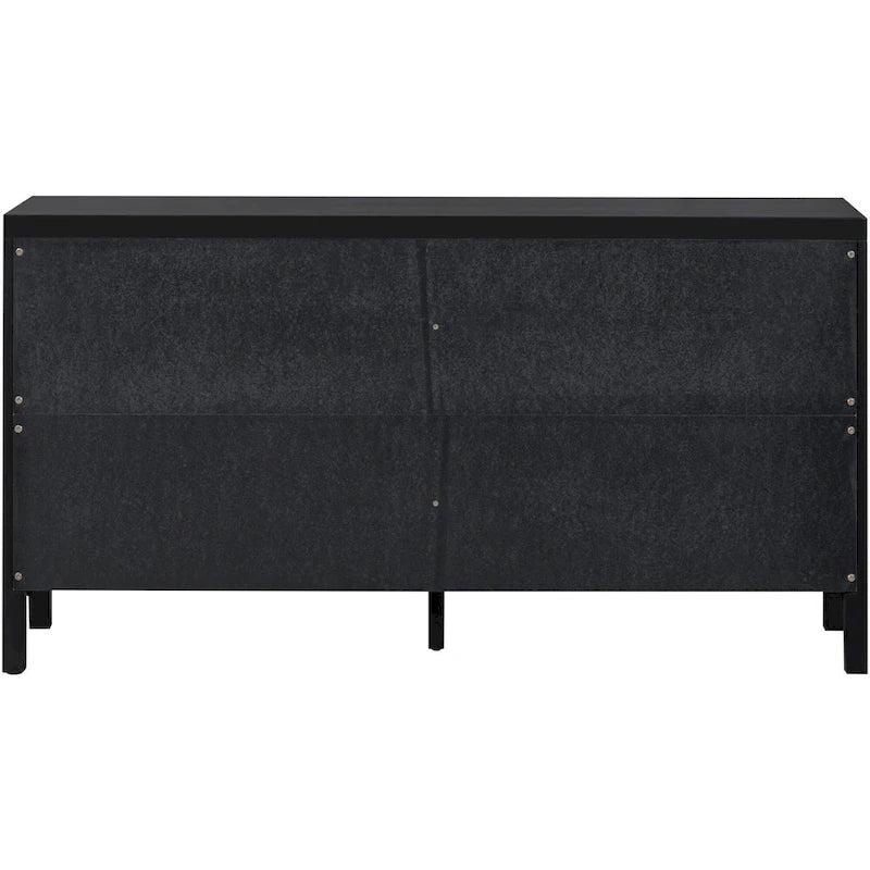 Large Storage Space Sideboard with Artificial Rattan Door - N/A