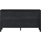 Large Storage Space Sideboard with Artificial Rattan Door - N/A