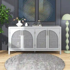 Large Storage Space Sideboard with Artificial Rattan Door - N/A